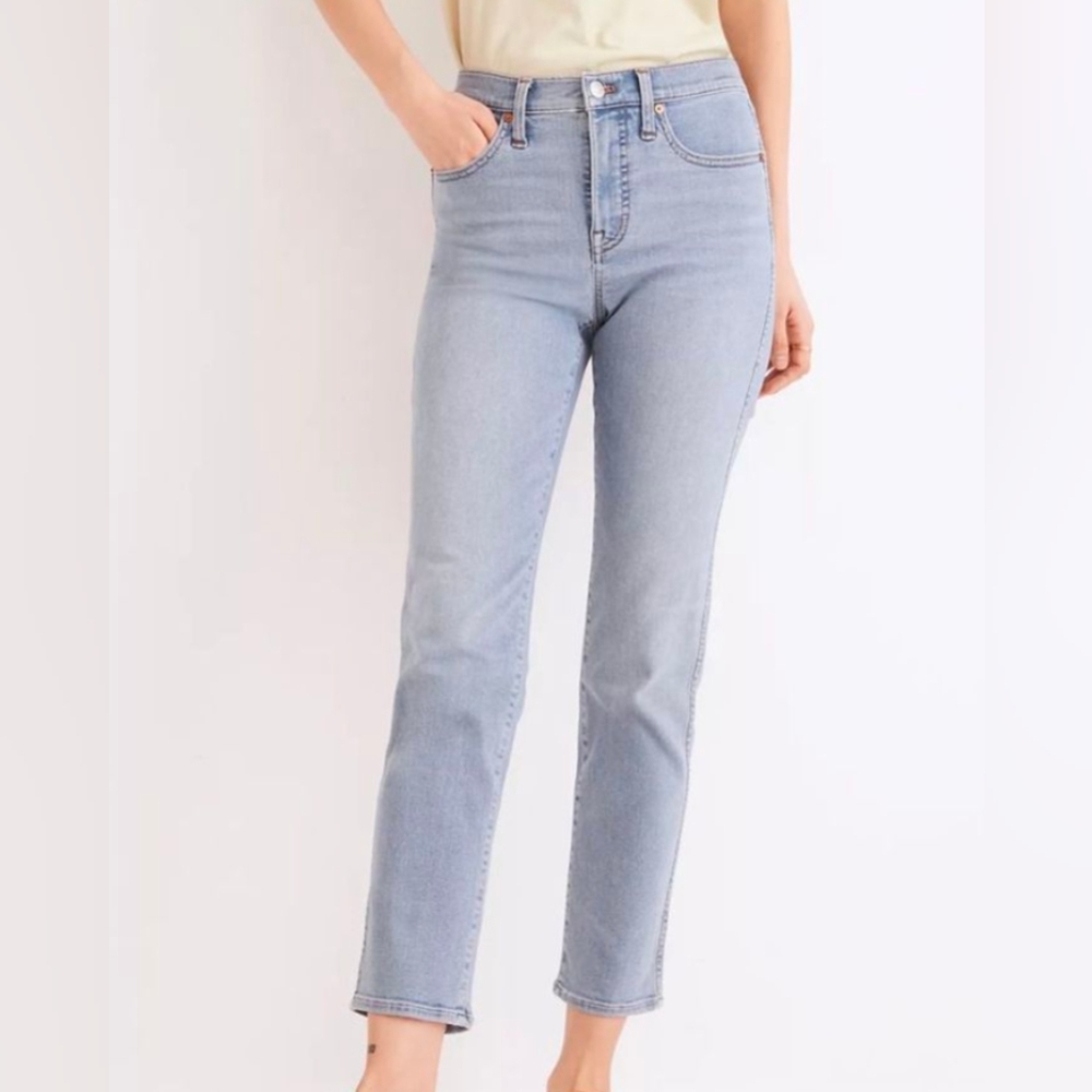 Madewell Midrise Stovepipe Stonewash Blue Denim Jeans Size 20W GUC